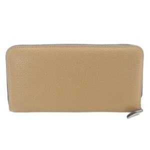 レザー ラウンドジップ 長財布 茶色 ブラウン /SR