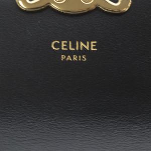 CELINE トリオンフ フラップ付きカードホルダー ブラック