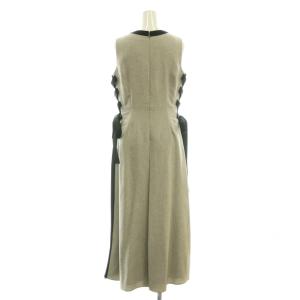 SNIDEL 24SS サイドプリーツバイカラーワンピ ワンピース ロング ノースリーブ 1 グレー 黒 SWFO242068