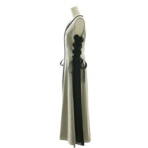 SNIDEL 24SS サイドプリーツバイカラーワンピ ワンピース ロング ノースリーブ 1 グレー 黒 SWFO242068