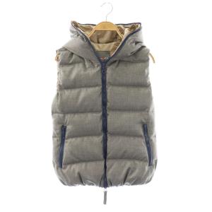 FEBEDUE ダウンベスト ジップアップ アウター 40 グレー /NR OS