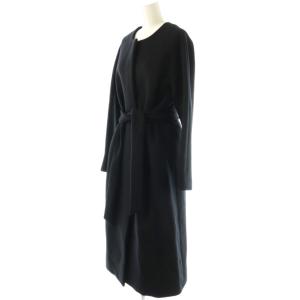 MUSE de Deuxieme Classe ダブルクロスベルテットノーカラーコート 36 ブラック /ES OS