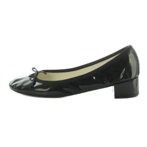 Repetto パンプス チャンキーヒール リボン 38 24.0cm 黒 /MI OS