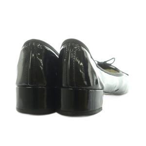 Repetto パンプス チャンキーヒール リボン 38 24.0cm 黒 /MI OS