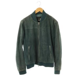 ラムスキンスエード ダブルジップ ブルゾン スモークブルー