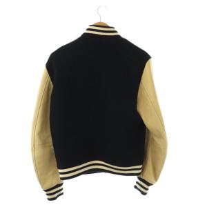 RALPH LAUREN PURPLE LABEL カシミヤ混 スタジャン S ダークネイビー ベージュ