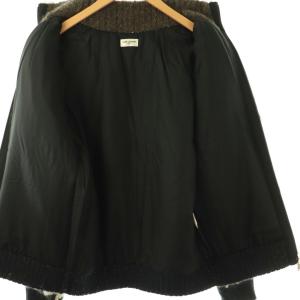SAINT LAURENT PARIS ノルディック柄ダブルジップニットジャケット S ホワイト グレー