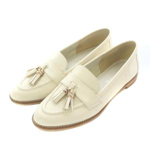 タッセル ローファー モカシン 23.5cm 白 ホワイト タッセル 無地 /RI OS