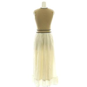 Lily Brown LilyBrown 25SS ラインニットドッキングワンピース ノースリーブ ロング F ベージュ オフホワイト /NR OS
