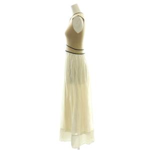 Lily Brown LilyBrown 25SS ラインニットドッキングワンピース ノースリーブ ロング F ベージュ オフホワイト /NR OS