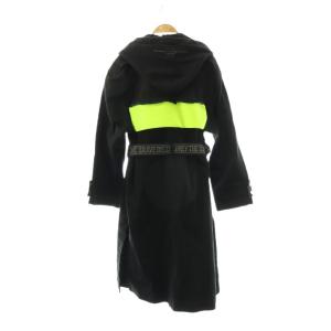 DIESEL トレンチコート フーディ ベルト付き XS ブラック /CX OS