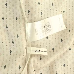 23区 24SS バックサテンアムンゼン レユールダイヤプリント ブラウス 半袖 40 オフベージュ /HK OS