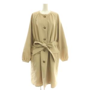 ノーカラースプリングコート ベルト付き 大きいサイズ 13+ ベージュ /CX OS