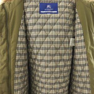 BURBERRY BLUE LABEL 中綿 ミリタリーコート 38 カーキ /AQ OS