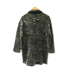 DIESEL ウールコート アウター ジップアップ 総柄 XS ブラック グレー /DO OS