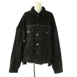 24AW リメイク風モンスターGジャン デニムジャケット ニット切替 F 黒 チャコール /CX OS