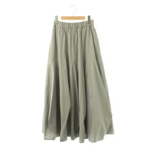25AW panel skirt スカート フレア ロング S グレー /HK OS