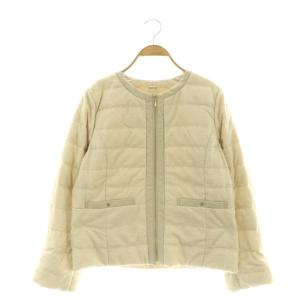25AW 2WAY ツイードノーカラー ダウンジャケット アウター M アイボリー ベージュ /CX OS