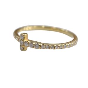 TIFFANY&Co. Tワイヤー フルサークル ダイヤ リング 11号 750 YG 1.27g