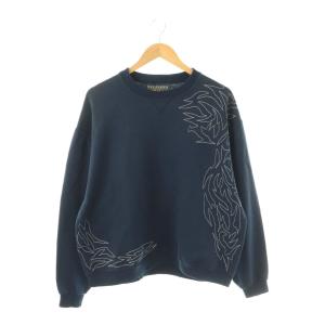 25SS Embroidery TRANSNOMADICA Pullover スウェット トレーナー ネイビー