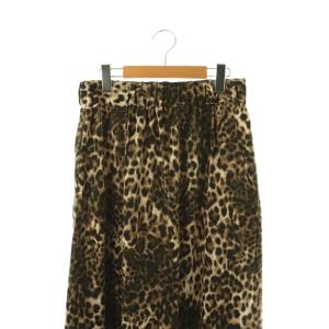 JOURNAL STANDARD LUXE マットサテンレオパスカート ロング フレア ライトベージュ ブラック ダークブラウン /DO OS