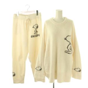 SNOOPY JQDプルオーバー ロングパンツ セットアップ ルームウェア F ホワイト /HK OS