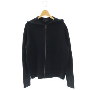 Royal Wool Stitch Zip ウールニットジップアップフーディーパーカー S ブラック /ES