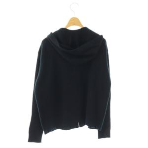 Theory Royal Wool Stitch Zip ウールニットジップアップフーディーパーカー S ブラック /ES