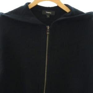 Theory Royal Wool Stitch Zip ウールニットジップアップフーディーパーカー S ブラック /ES