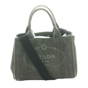 CANAPA ハンドバッグ デニム チャコールブラック