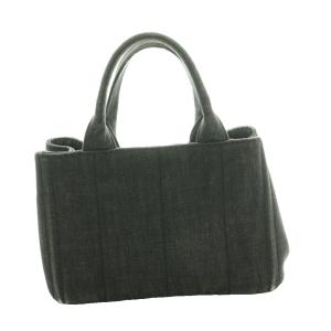 PRADA CANAPA ハンドバッグ デニム チャコールブラック