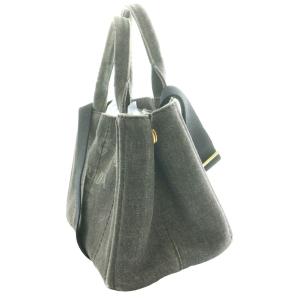PRADA CANAPA ハンドバッグ デニム チャコールブラック