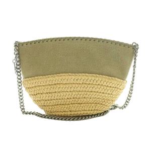 ファラベラ Falabella ラフィア チェーンショルダーバッグ ベージュ カーキ /SS OS