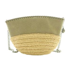 STELLA McCARTNEY ファラベラ Falabella ラフィア チェーンショルダーバッグ ベージュ カーキ /SS OS