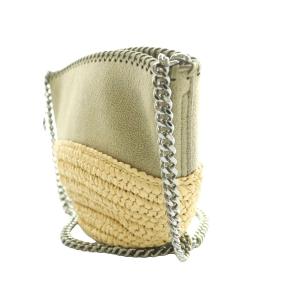 STELLA McCARTNEY ファラベラ Falabella ラフィア チェーンショルダーバッグ ベージュ カーキ /SS OS