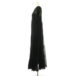 SNIDEL 24SS ニットティアードワンピース ロング F ブラック /HK OS