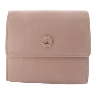 ヴィンテージ ココボタンライン 財布 三つ折り ダブルホック レザー ピンク 8番台 /YO25 OH