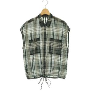 25AW シアードビーチェックフレンチスリーブ シャツ グレー /HK OS