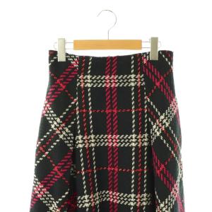 SNIDEL 23AW ロービングチェックミディスカート ロング フレア 1 黒 赤 白 /NR OS