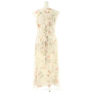 Noela 25SS 15周年 ぼかしフラワー楊柳ワンピース ノースリーブ M アイボリー マルチカラー /ES OS