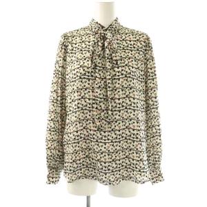 ハート柄 スタンドカラー ブラウス 長袖 0 ホワイト マルチカラー /ES OS