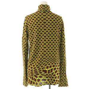 PRADA ハイネック カットソー 長袖 40 黄緑 茶 ベージュ /NR OS