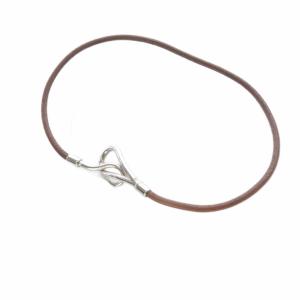 ジャンボチョーカー 2連 シルバー金具 ブレスレット 茶色 ブラウン /SR OH