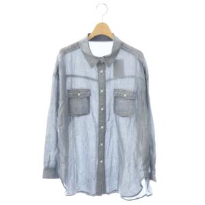 25SS シフォンデニムシャツ ブラウス 長袖 前開き F ネイビー /NR OS