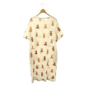 gelato pique 24SS ベア柄ワンピース 膝丈 半袖 ルームウェア F オフホワイト /HK OS