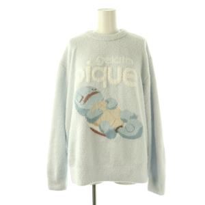 gelato pique × ポケモンスリープ 23AW ゼニガメセットアップ ニット セーター パンツ F ブルー ホワイト マルチカラー