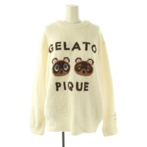 gelato pique × あつまれどうぶつの森 セットアップ つぶまめジャガードプルオーバー ニット セーター パンツ F オフホワイト