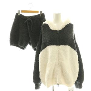 HALLOWEEN限定 パンダモコパーカ パンツ セット ルームウエア ショートパンツ F 黒 白 /CX