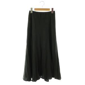 24AW Washable Fibril フレア スカート サテン 34 チャコール 24-060-922-1090-4-0