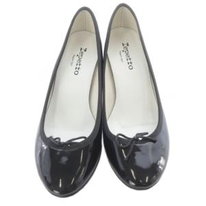 Repetto ラウンドトゥ エナメル ヒールパンプス 37 黒 ブラック /SR